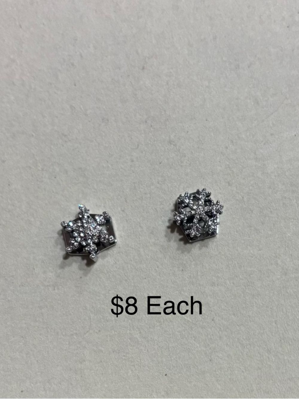 KEEP Collective Silver Snowflake Bracelet Charms - Clear Crystal Accents